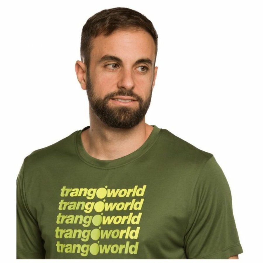 Kort�rmet T-shirt til M�nd Trangoworld Arbas M�rk gr�n #5