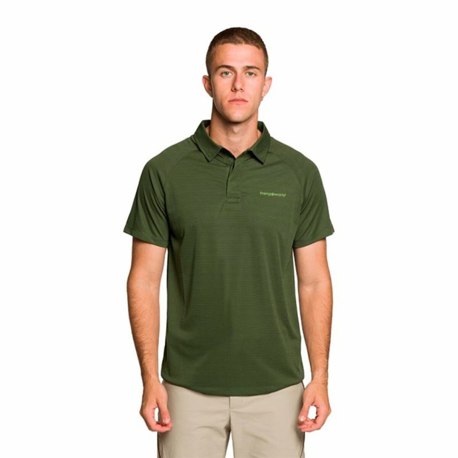 Kort�rmet Polotr�je til M�nd Trangoworld Bonete  Oliven #2