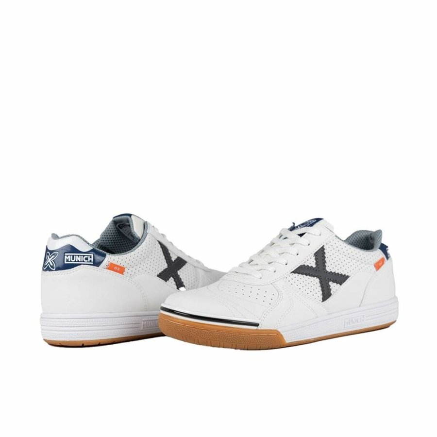 Indendrs fodboldstvler til voksne Munich G-3 Profit Casual 414 Hvid #5