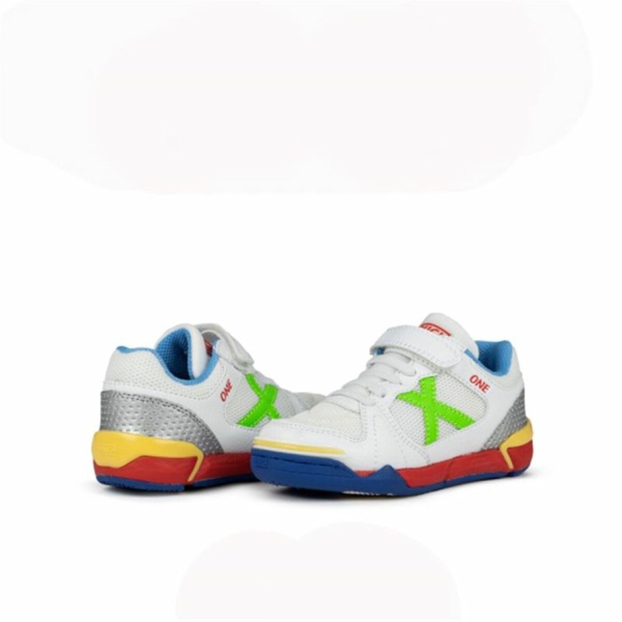 Indendrs fodboldstvler til brn Munich One Kid 67 Hvid #5