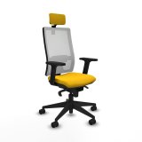 Kontorstol med hovedgrde Piqueras y Crespo 2D066N2 Gul #1