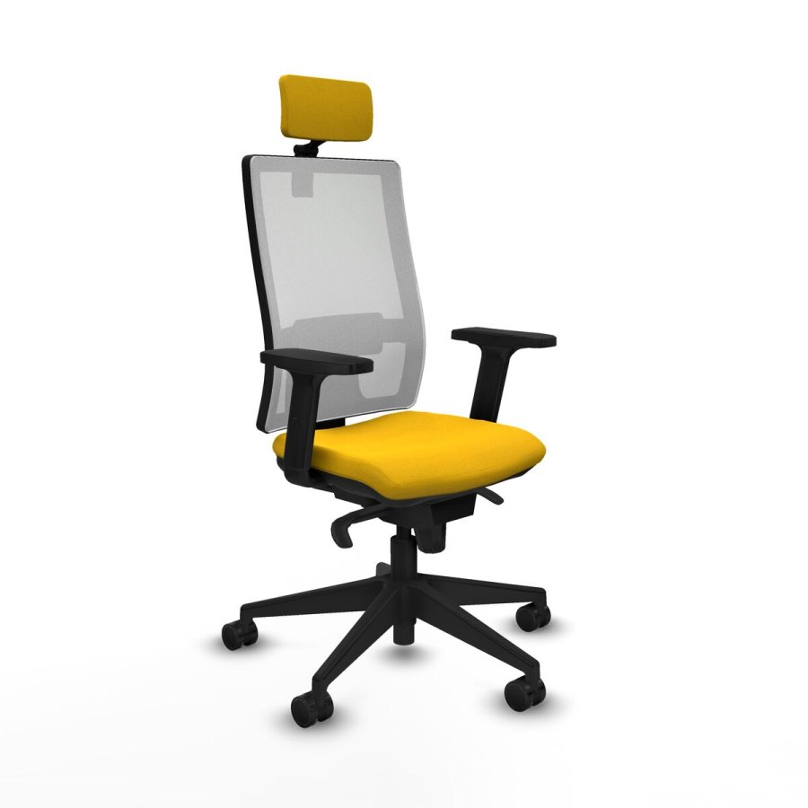 Kontorstol med hovedgrde Piqueras y Crespo 2D066N2 Gul #1