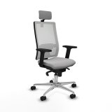 Kontorstol med hovedgrde Piqueras y Crespo 2D086N2 Lysegr #1