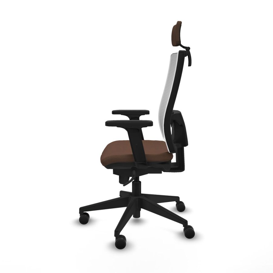 Kontorstol med hovedgrde Piqueras y Crespo 2D066N2 Hvid Mrkebrun #3