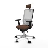 Kontorstol med hovedgrde Piqueras y Crespo 2D086N2 Hvid Mrkebrun #2