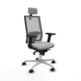 Kontorstol med hovedgrde Piqueras y Crespo 2D086N2 Lysegr #1