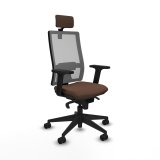 Kontorstol med hovedgrde Piqueras y Crespo 2D066N2 Gr Mrkebrun #1