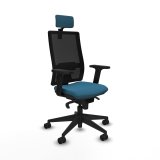 Kontorstol med hovedgrde Piqueras y Crespo 2D066N2 Sort Petroleum grn #1