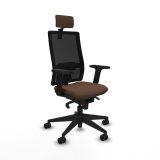 Kontorstol med hovedgrde Piqueras y Crespo 2D066N2 Sort Mrkebrun #1