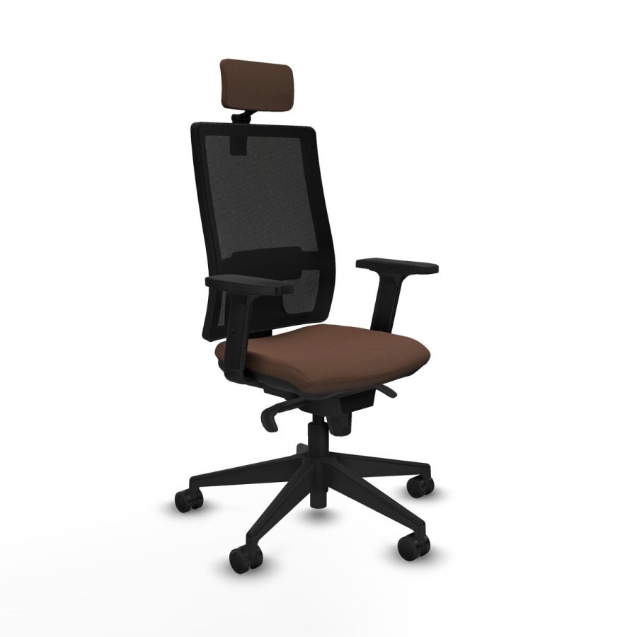 Kontorstol med hovedgrde Piqueras y Crespo 2D066N2 Sort Mrkebrun #1