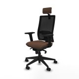 Kontorstol med hovedgrde Piqueras y Crespo 2D066N2 Sort Mrkebrun #2