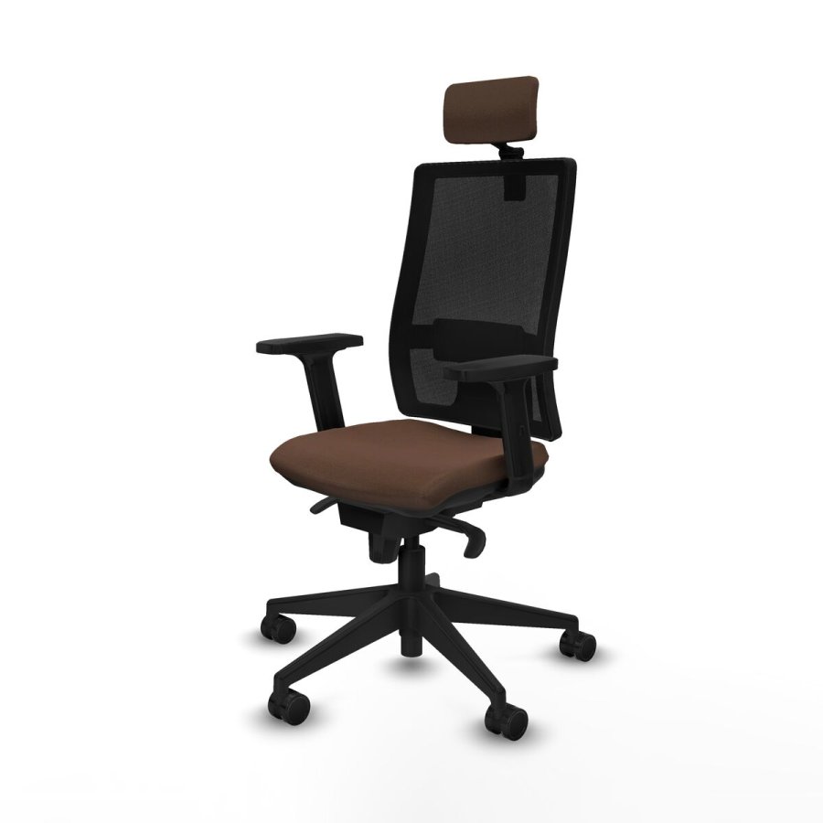 Kontorstol med hovedgrde Piqueras y Crespo 2D066N2 Sort Mrkebrun #2