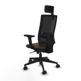 Kontorstol med hovedgrde Piqueras y Crespo 2D066N2 Sort Mrkebrun #4