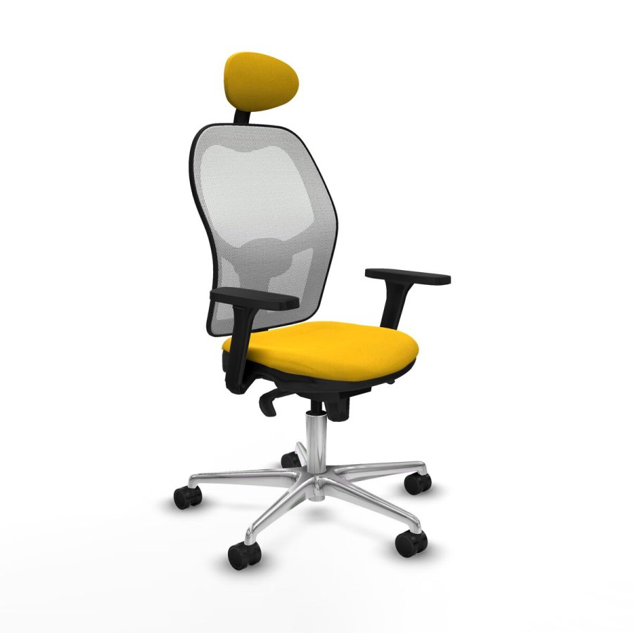 Kontorstol med hovedgrde Piqueras y Crespo 3D086N1 Gul #1