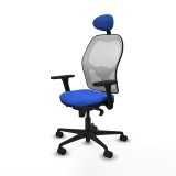 Kontorstol med hovedg�rde Piqueras y Crespo 3D036N1 Bl� #2