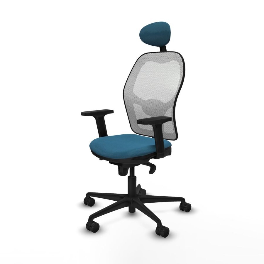 Kontorstol med hovedg�rde Piqueras y Crespo 2D036N1 Hvid Petroleum gr�n #2