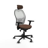 Kontorstol med hovedg�rde Piqueras y Crespo 3D036G2 Hvid M�rkebrun #1