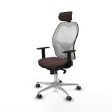 Kontorstol med hovedgrde Jorquera Piqueras y Crespo 1D086G2 Hvid Mrkebrun #2