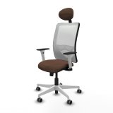 Kontorstol med hovedg�rde Zulema Piqueras y Crespo 1B026G1 Hvid M�rkebrun #2