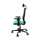 Kontorstol med hovedg�rde Piqueras y Crespo D036N2W Turkisbl� #3