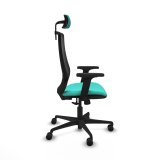 Kontorstol med hovedg�rde Piqueras y Crespo D036N2W Turkisbl� #7