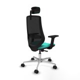 Kontorstol med hovedg�rde Piqueras y Crespo D086N2W Turkisbl� #6