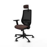 Kontorstol med hovedg�rde Piqueras y Crespo D036G2W Sort M�rkebrun #2