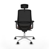 Kontorstol med hovedg�rde Piqueras y Crespo D086N2W Sort M�rkebrun #5