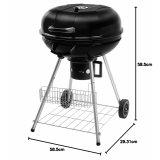 Tr�kulsgrill med L�g og Hjul Fieldmann FZG 1004 Sort Cirkul�r #4
