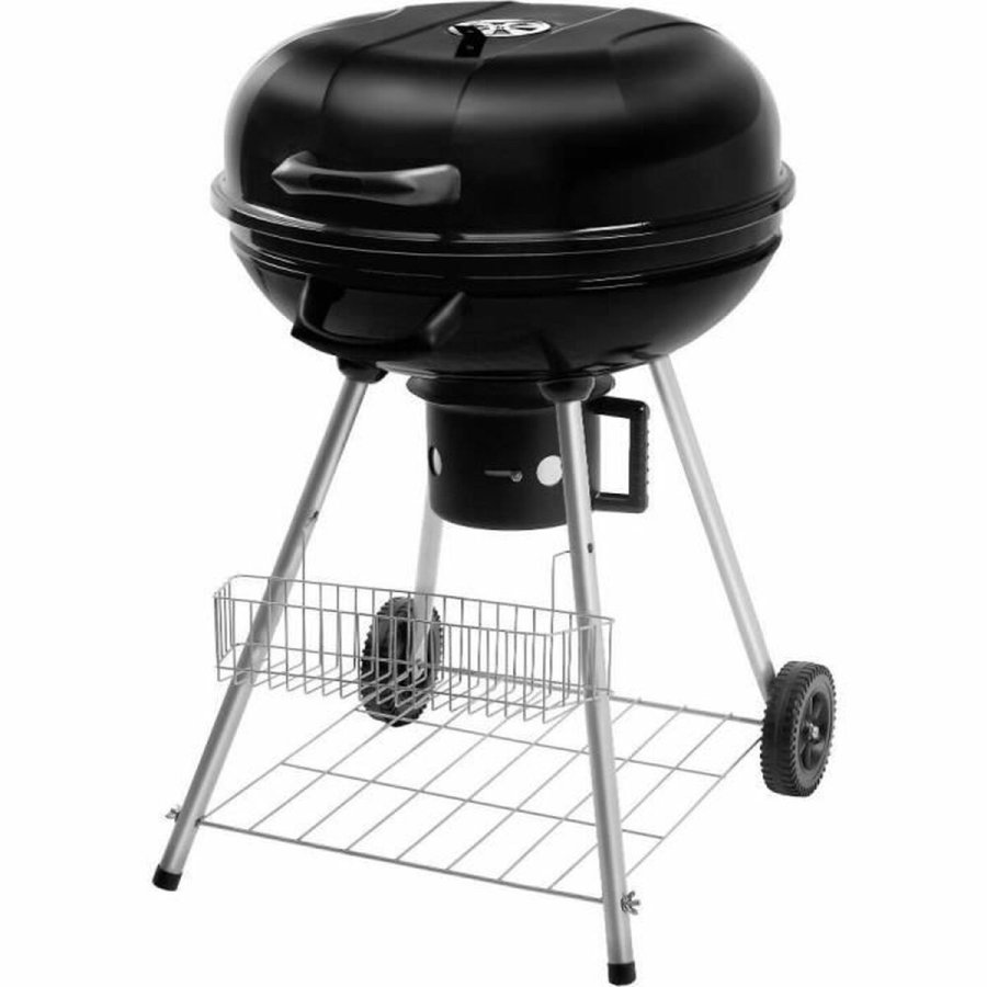 Tr�kulsgrill med L�g og Hjul Fieldmann FZG 1004 Sort Cirkul�r #1