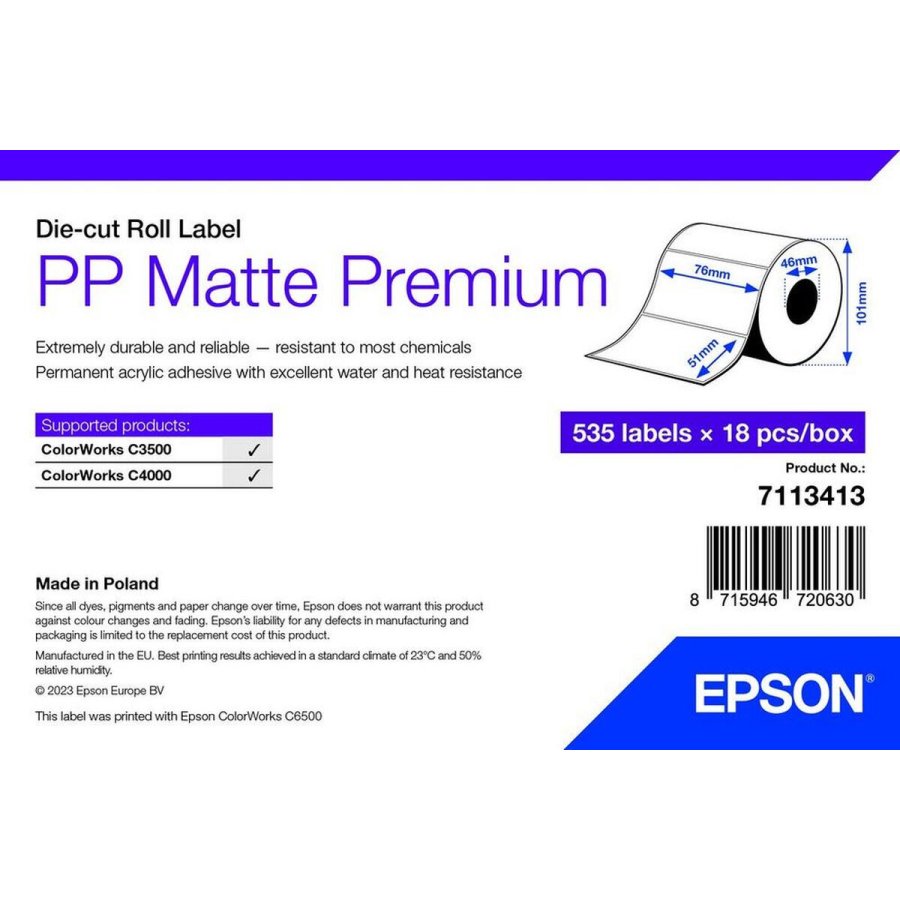 Printerpapir Epson 7113413 Hvid (18 enheder) #1