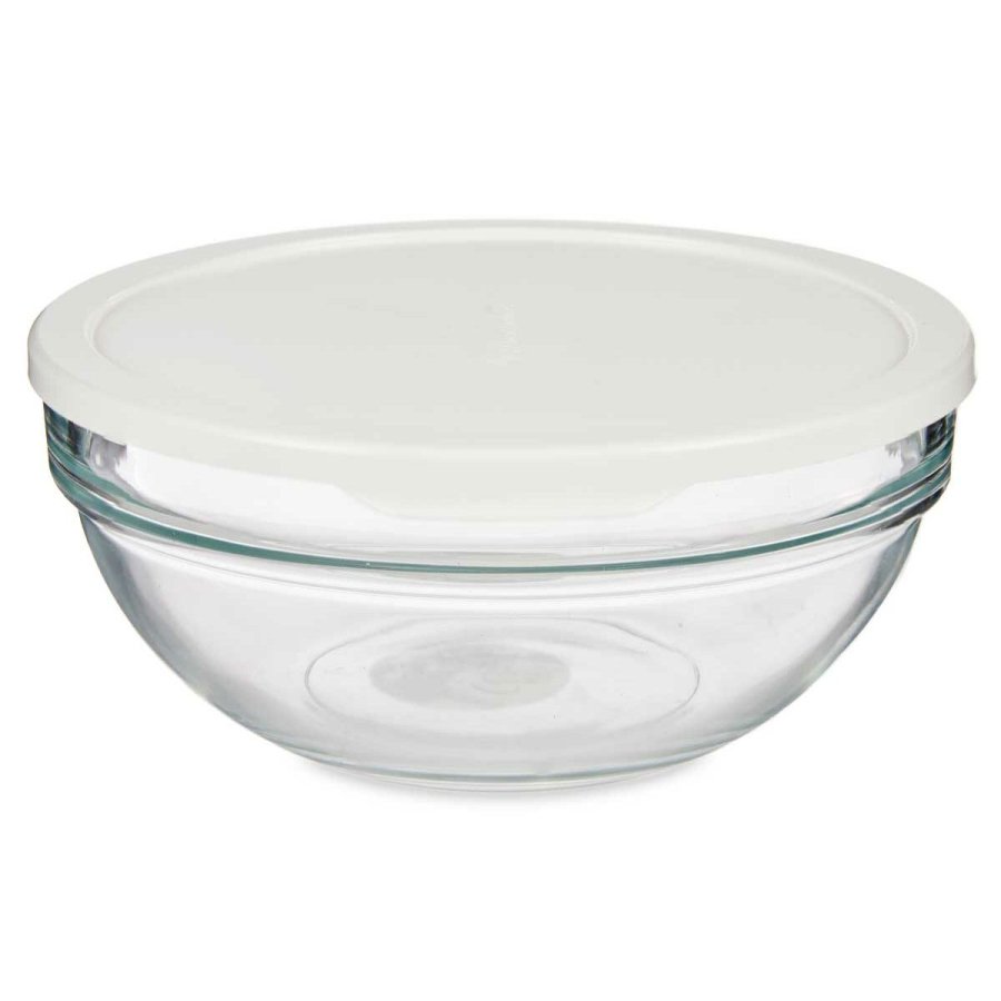 Rund madkasse med lg Pasabahce Chefs Hvid 1,135 L 17,2 x 7,6 x 17,2 cm (4 enheder) #4