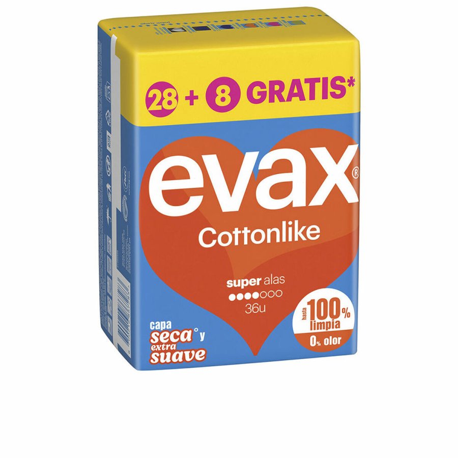 Super Hygiejnebind med Vinger Evax COTTONLIKE 36 Enheder #1