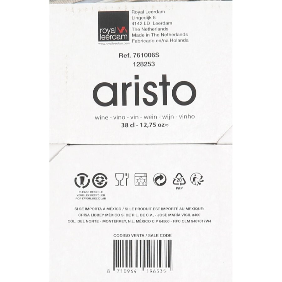 S�t med vinglas Royal Leerdam Aristo 6 Dele (6 enheder) #3