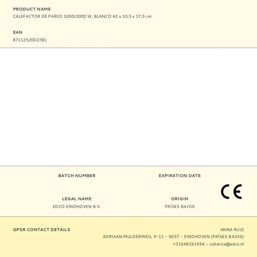 Elektrisk Keramisk Varmeapparat Alpina Hvid 1000-2000 W #3