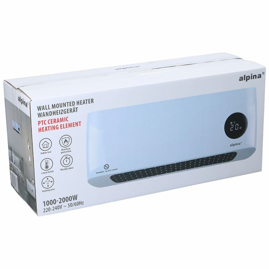 Elektrisk Keramisk Varmeapparat Alpina Hvid 1000-2000 W #2