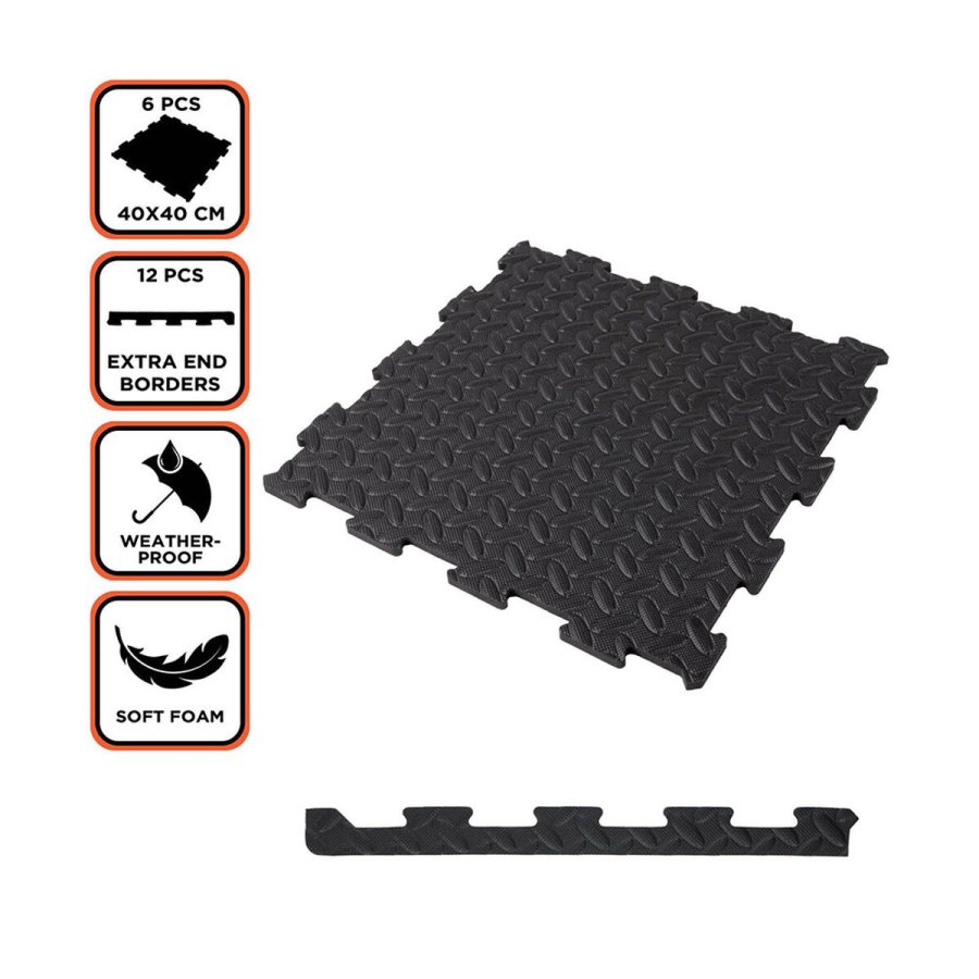EVA skumfliser Black & Decker Sort Eva Gummi 40 x 40 cm (6 Dele) #9