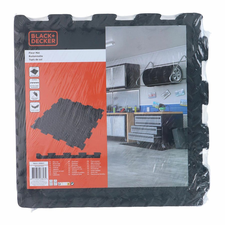 EVA skumfliser Black & Decker Sort Eva Gummi 40 x 40 cm (6 Dele) #1