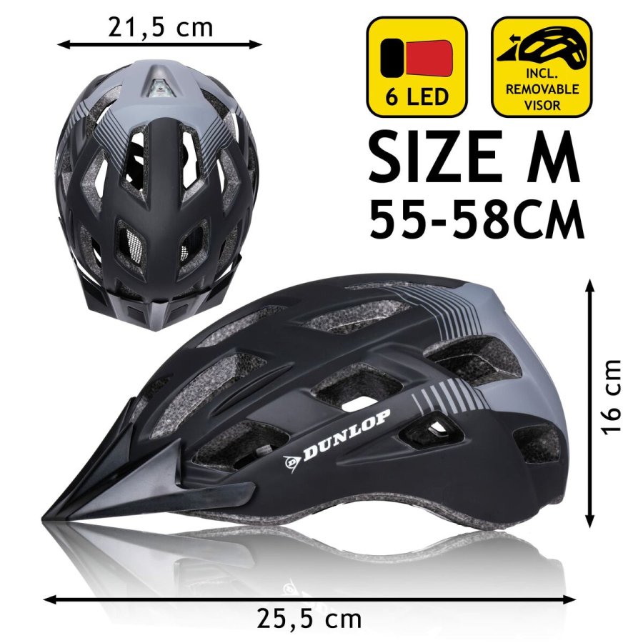Cykelhjelm til voksne Dunlop M Sort LED Lys #3