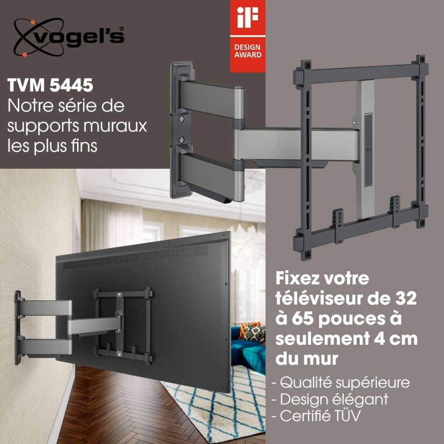 TV-vgbeslag med arm Vogel's TVM5445   NEGRO 32