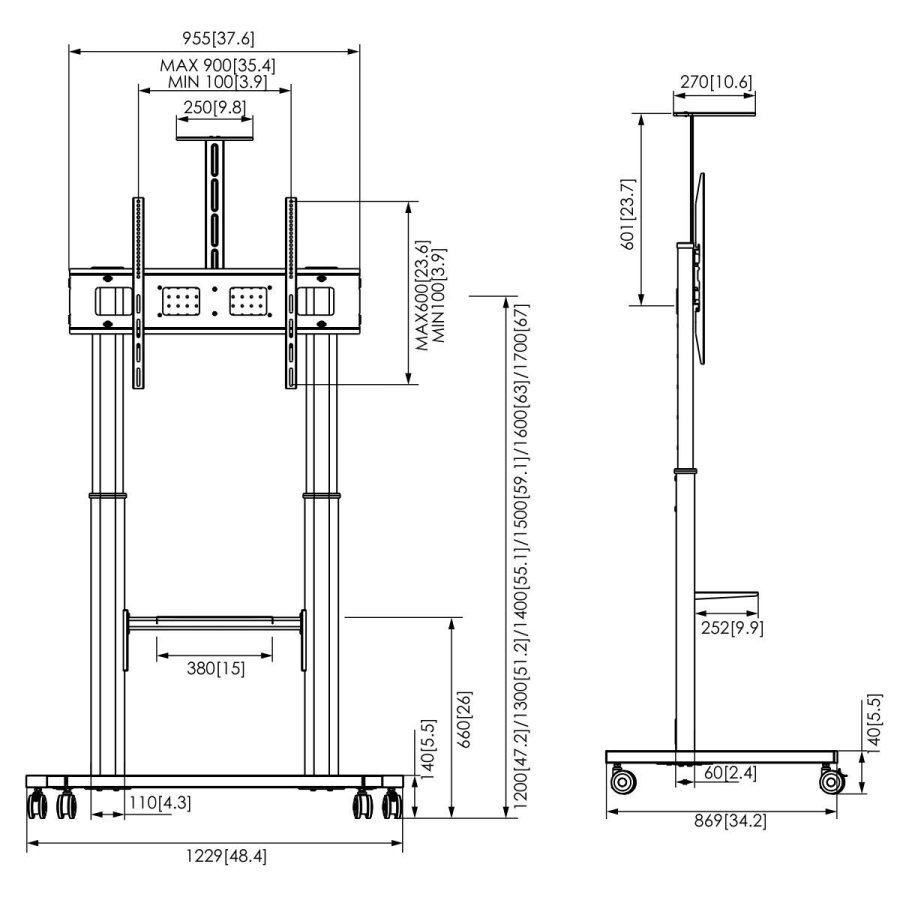 Skrm bord sttte Vogel's 7410410 110