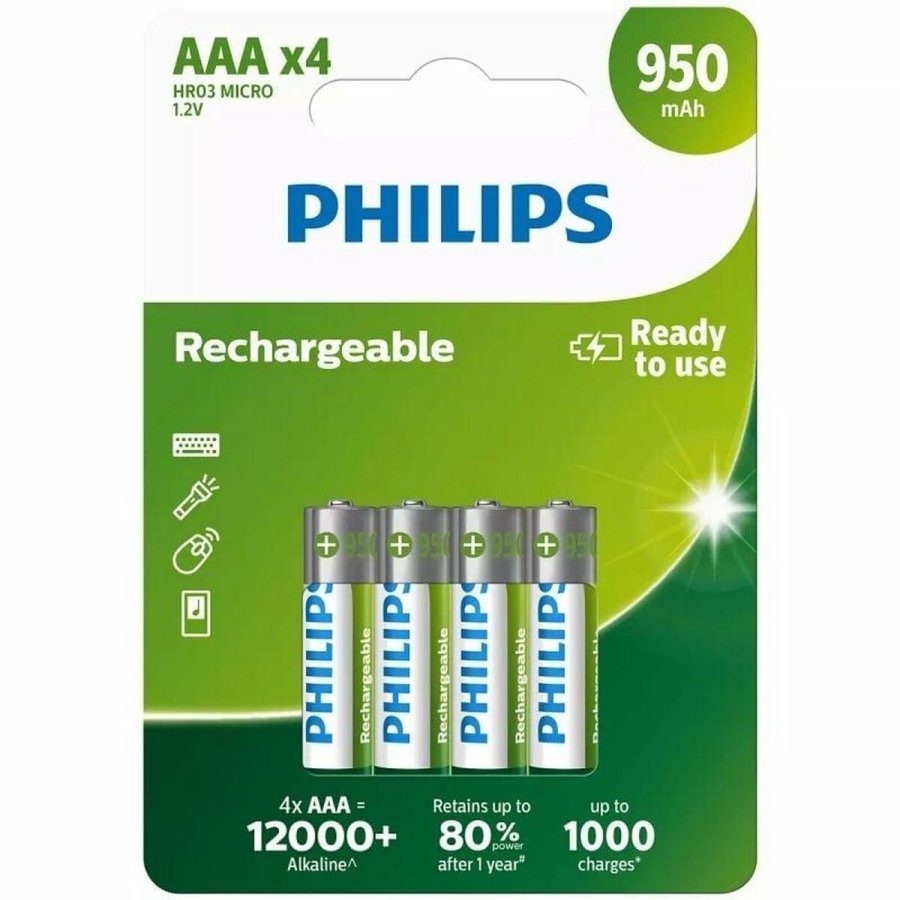 Batterier Philips R03B4A95/10 1,2 V AAA #2