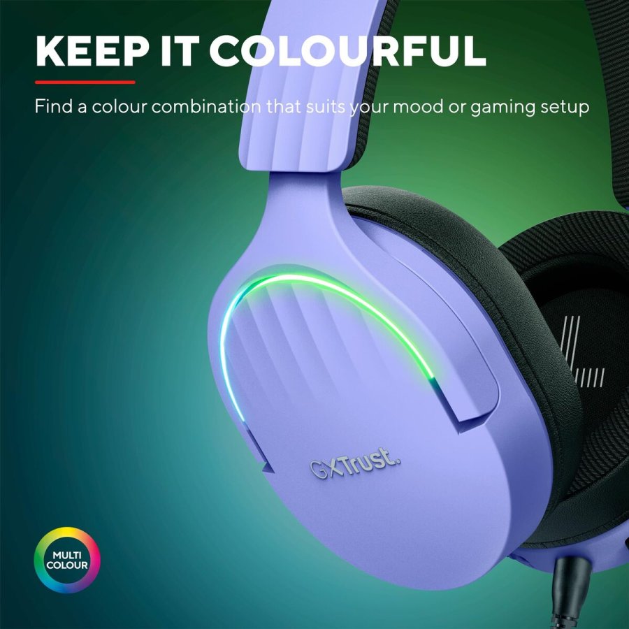 Gaming headset med mikrofon Trust GXT 490 Sort Lilla #7