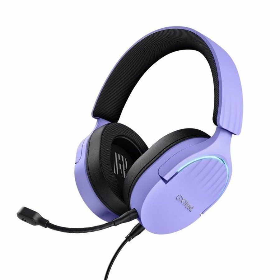 Gaming headset med mikrofon Trust GXT 490 Sort Lilla #1