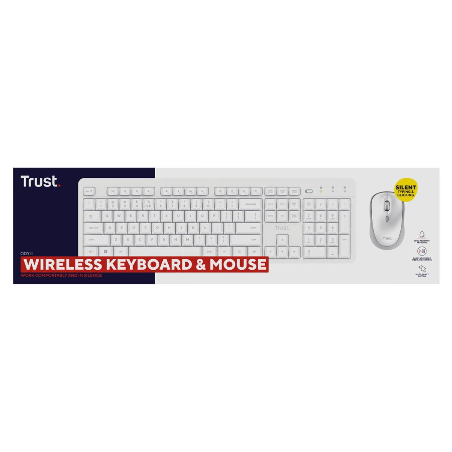 Tastatur og mus Trust 25465 Hvid (Hvid) #2