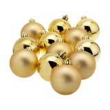 Julekugler Decoris Gylden Plastik 12 enheder #1