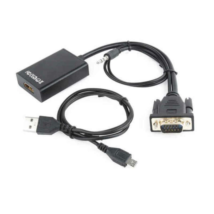 VGA til HDMI-adapter med lyd GEMBIRD A-VGA-HDMI-01 Sort #1