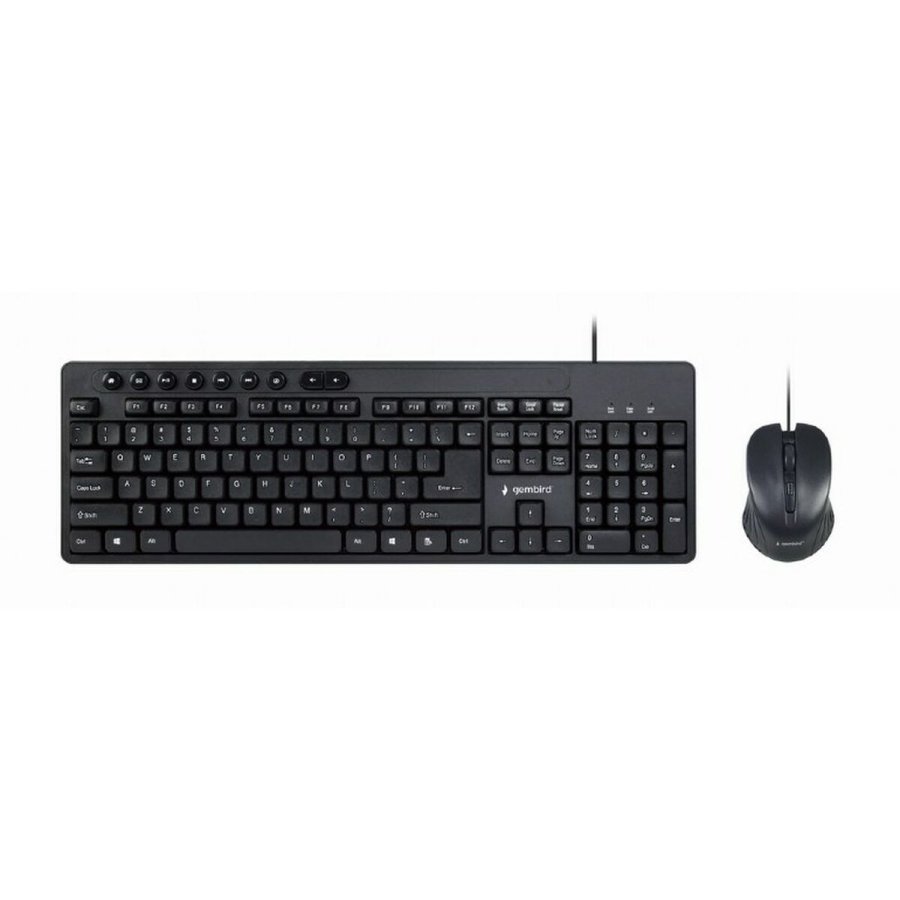 Tastatur og mus GEMBIRD KBS-UM-04 Sort Monochrome QWERTY Qwerty US #1