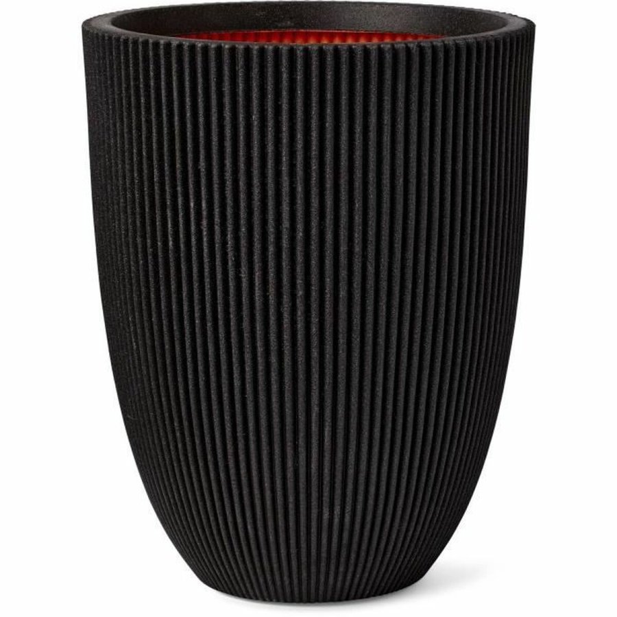 Vase Capi Europe GROOVE NL Sort Plastik 34 x 34 x 46 cm 34 x 34 x 36 cm #1