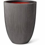 Vase Capi Europe GROOVE NL Antracit Plastik 34 x 34 x 46 cm #1